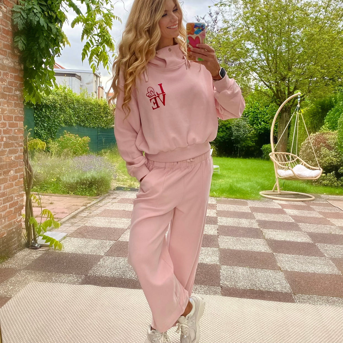 Cozy Chic pink Tracksuit Set for Lounging and On the Move