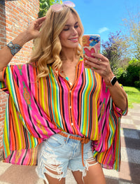 Vibrant Multicolor Striped Blouse