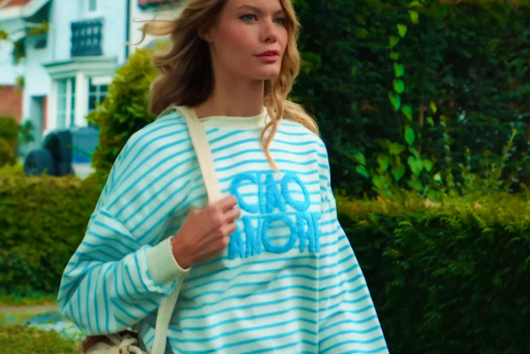 Ciao Amore Striped Sweatshirt