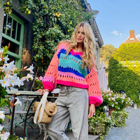 Colorful knit sweater