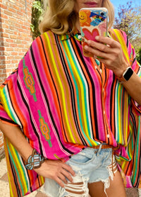 Vibrant Multicolor Striped Blouse