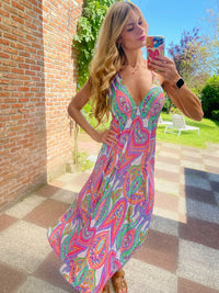 Vibrant Paisley Maxi Dress