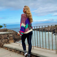 Handmade Vibrant Multi-Color Knit Cardigan