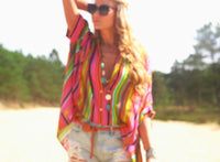 Vibrant Multicolor Striped Blouse