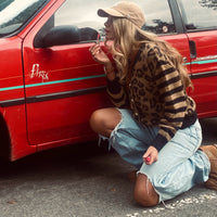 Leopard Stripes Statement Cardigan