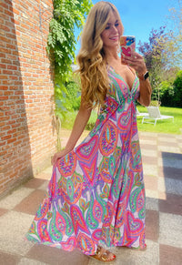 Vibrant Paisley Maxi Dress